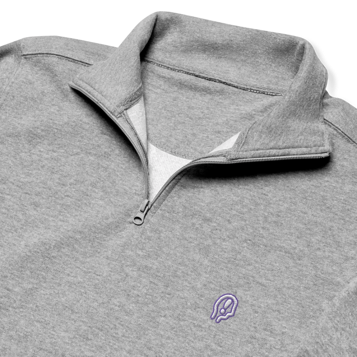 EXCLAIMING MENTALLY (purple and white design) embroidered quarter zip product image (6)