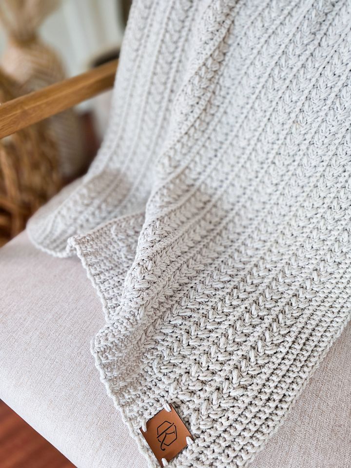 Cozy Braided Wheat Crochet Blanket Pattern product image (1)