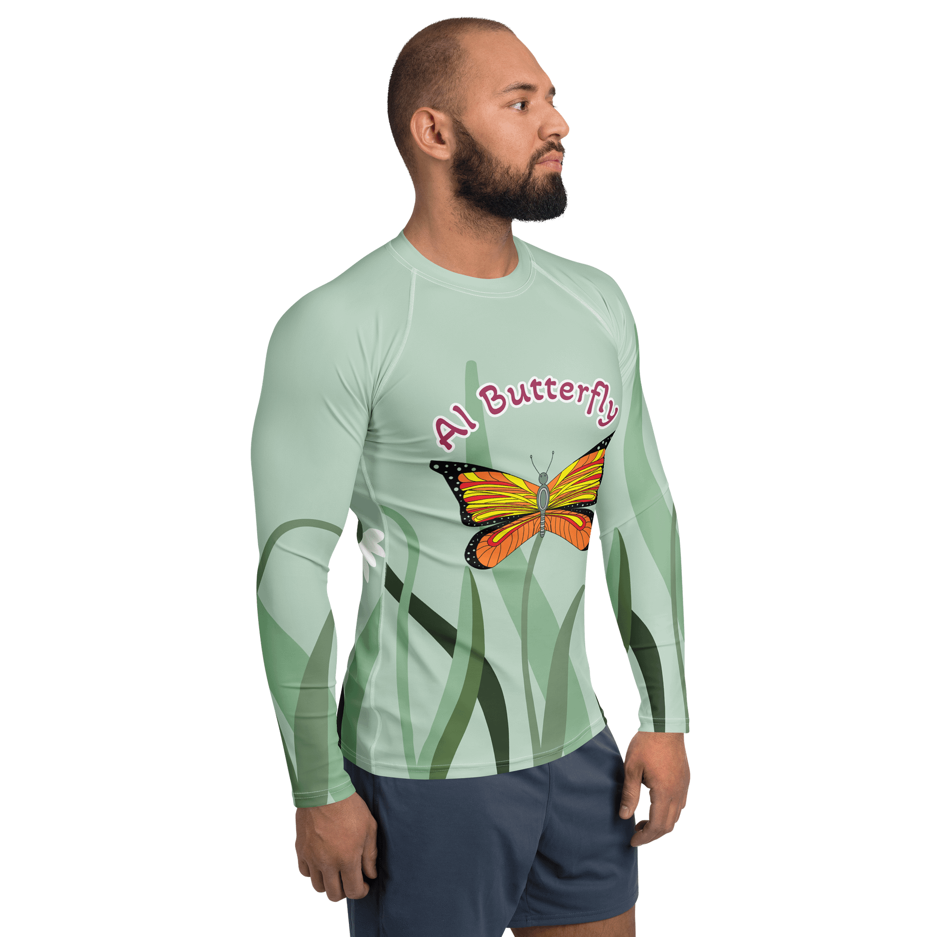AI Butterfly Men's Rash Guard product image (4)