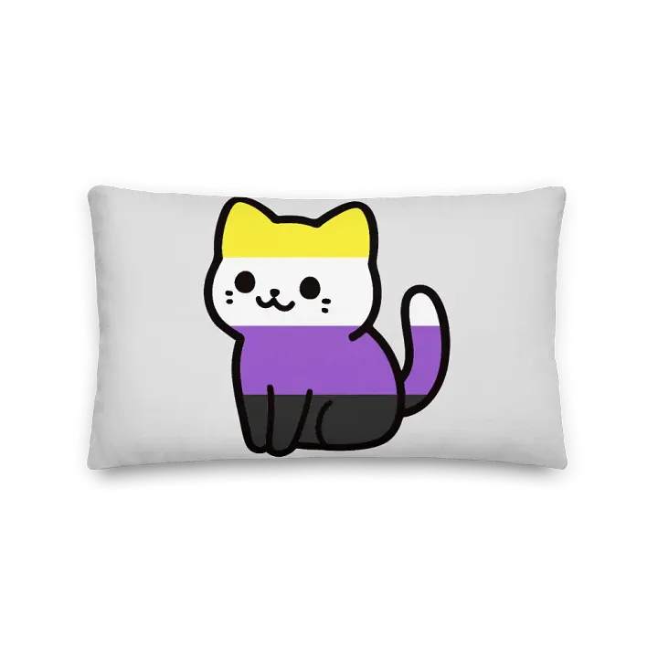 Nonbinary Pride Kitty Pillow product image (2)