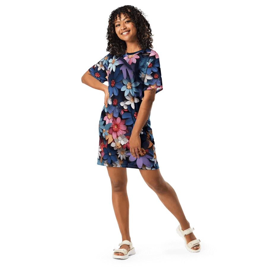 3D-Ditsy-Flowers-Seamless-Patterns T-shirt Dress - V3 product image (9)