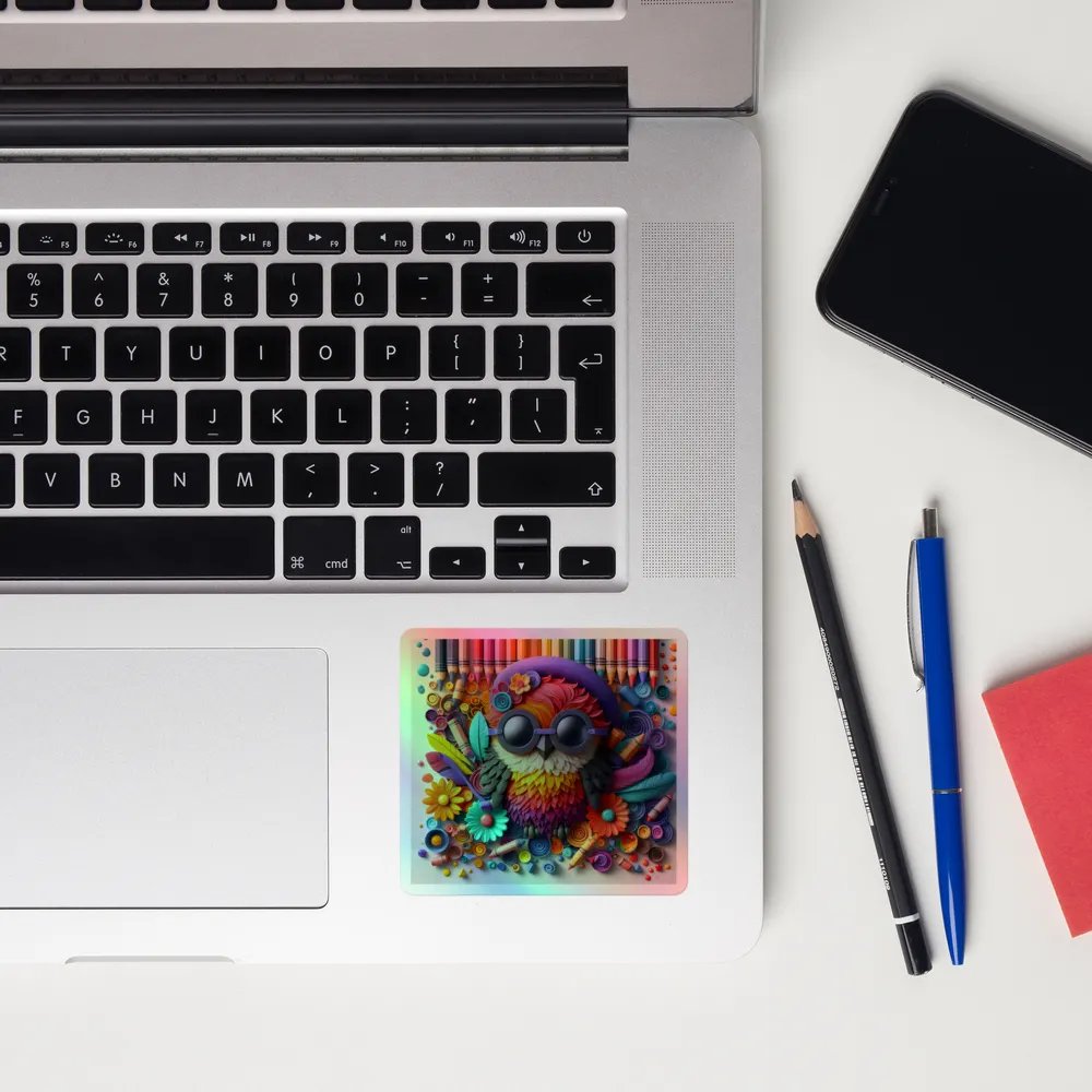 Whimsical Owl Holographic Sticker Sheet product image (12)