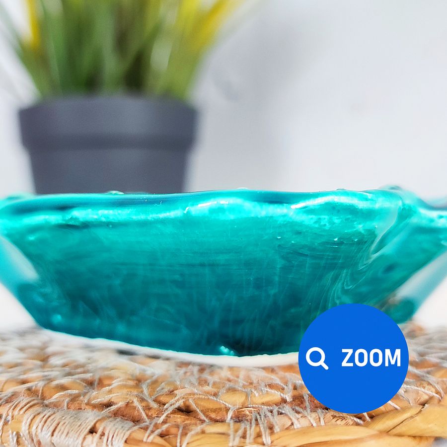 Ceramic turquoise ashtray, square (10 cm) — handmade pottery, handmade ceramic, home decor, handmade gift, Turkish ceramic product image (8)