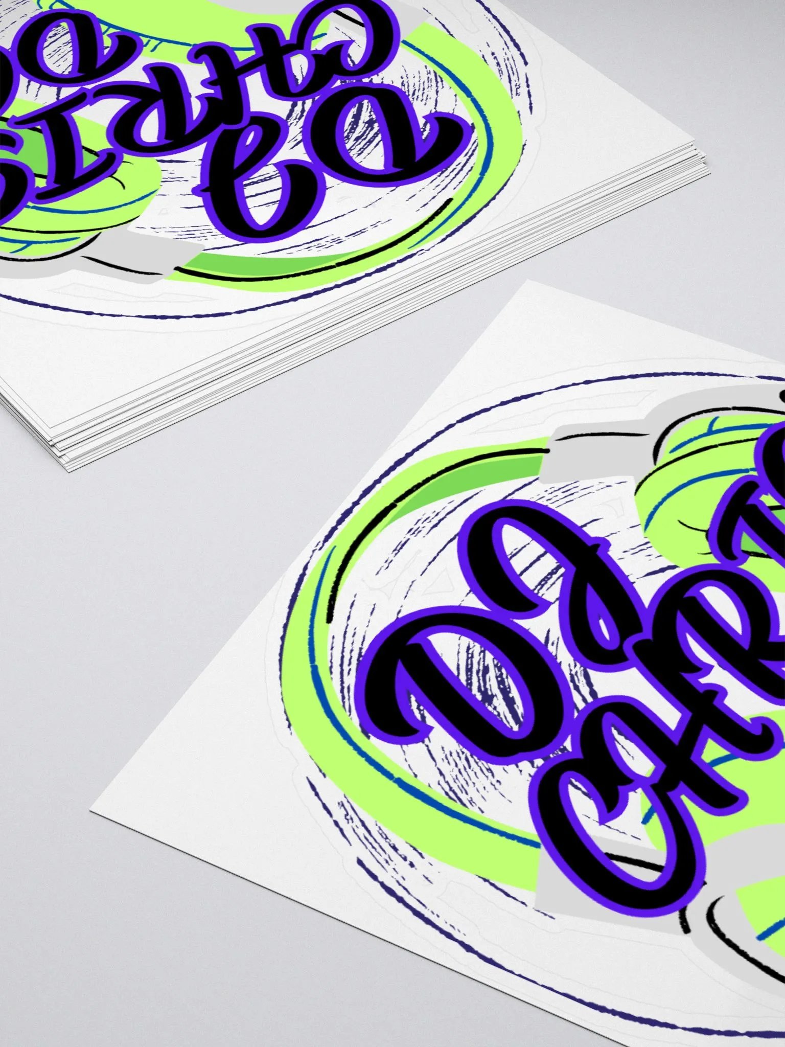 Custom Cut Vinyl Stickers With Lime Green Graphic product image (4)