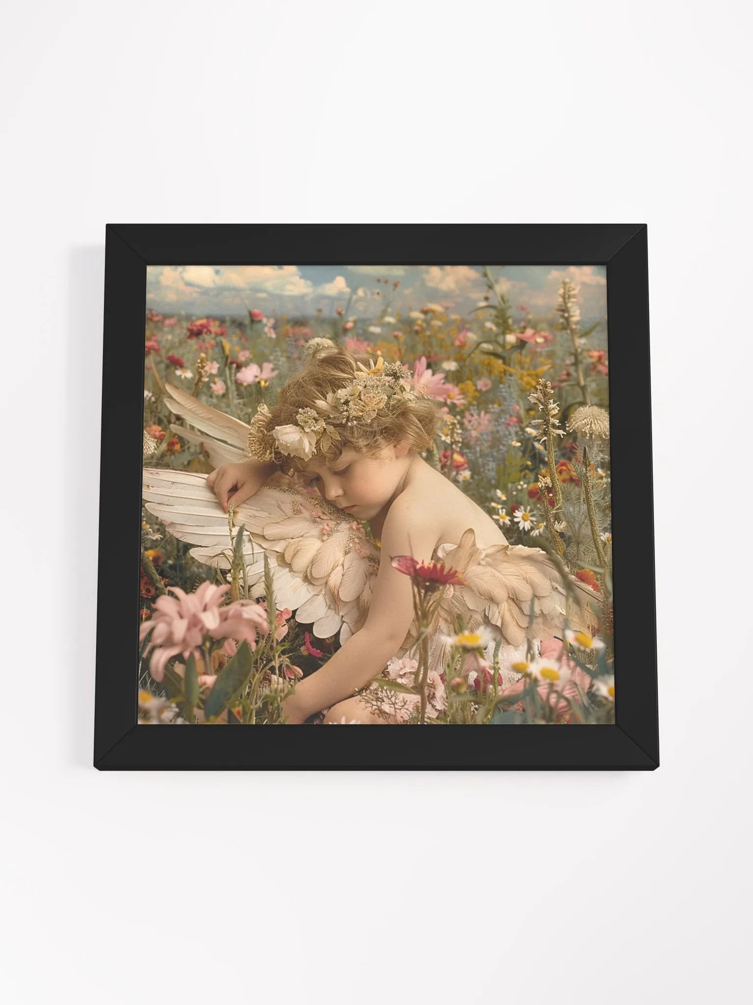 Cherub Child In A Field of Flowers Wall Art product image (4)