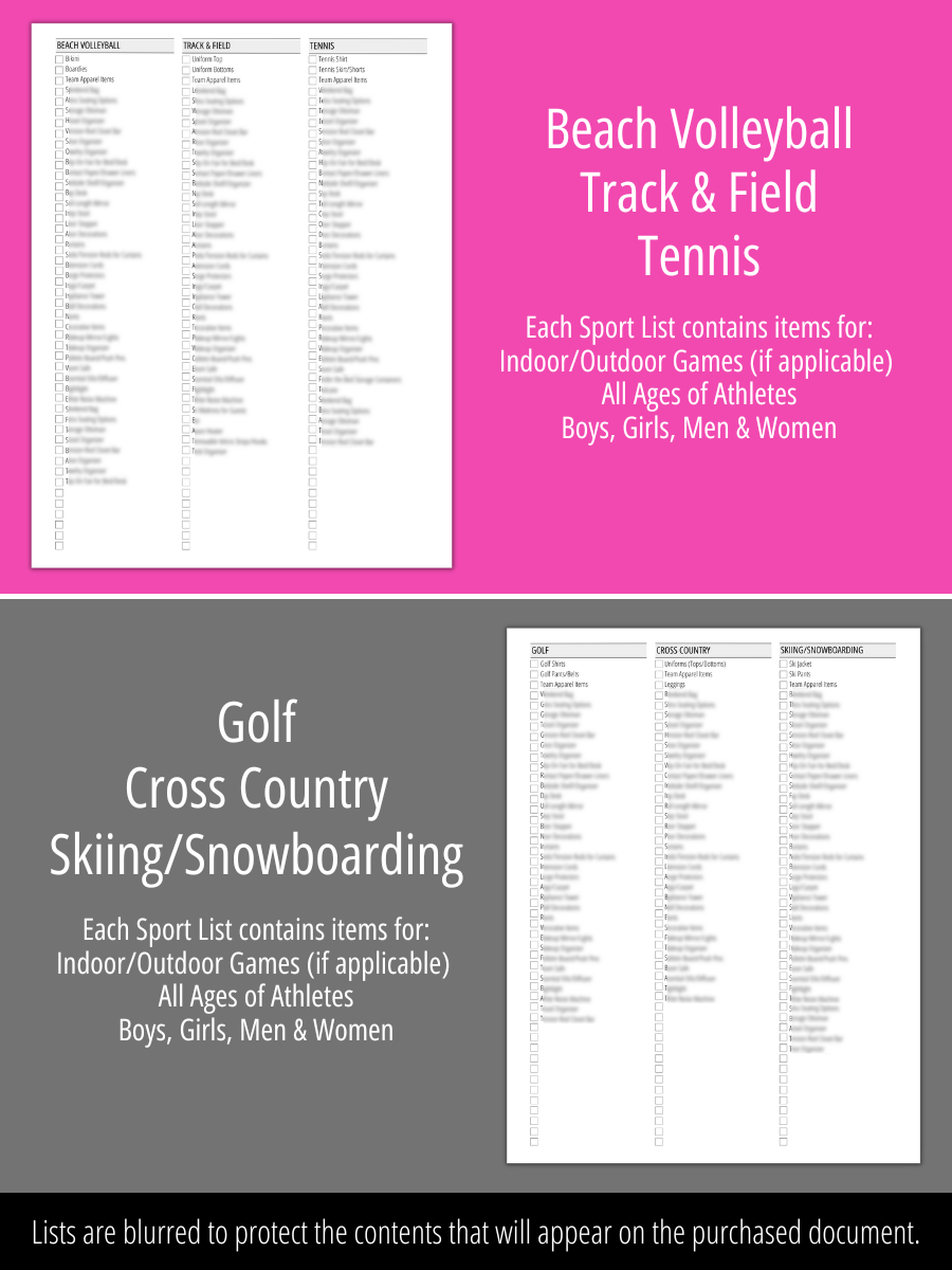 Sports Packing List - Tournaments, Games & Competitions product image (5)