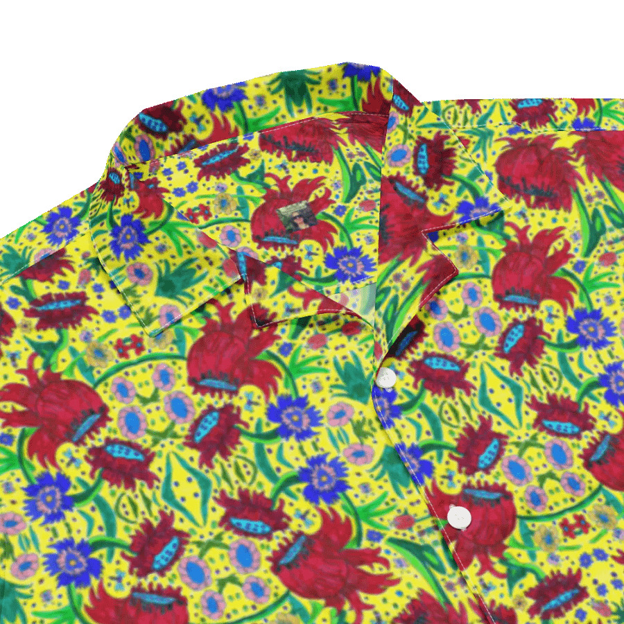 Abstract Red Flowers Unisex Hawaiian Shirt product image (6)