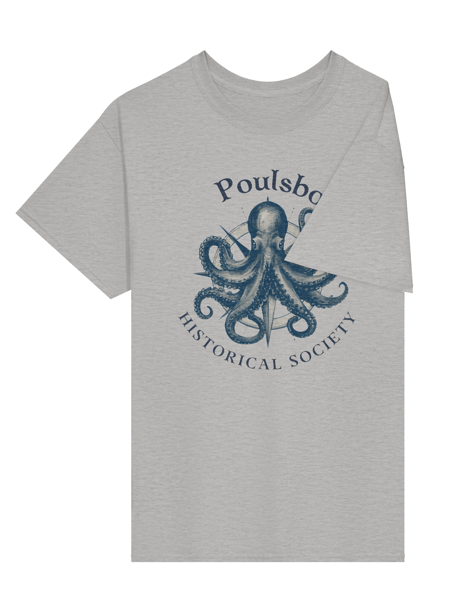 Poulsbo Historical Society Octopus Compass T-Shirt product image (24)