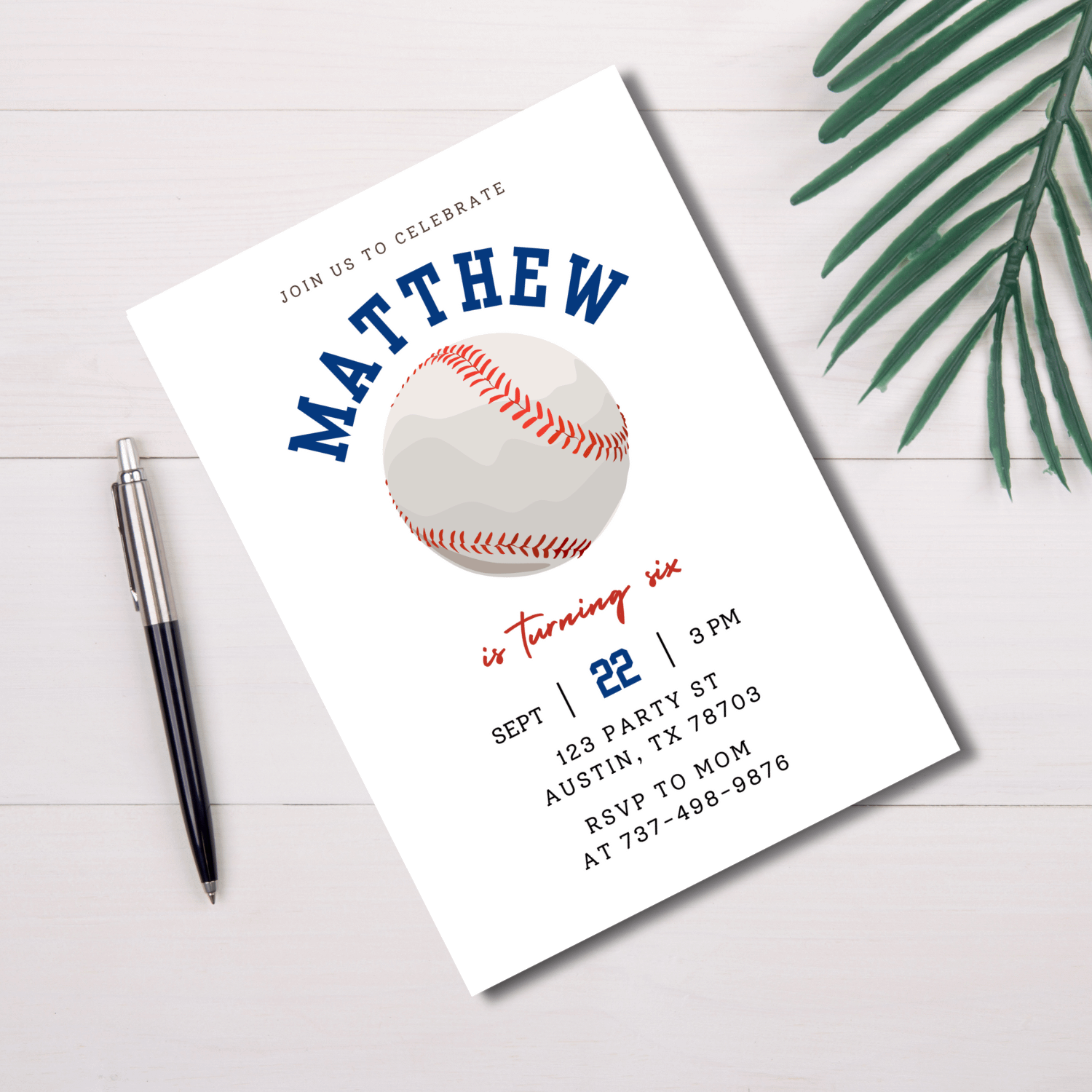 Baseball Birthday Invitation Template – Canva Editable Sports Birthday Invite product image (2)