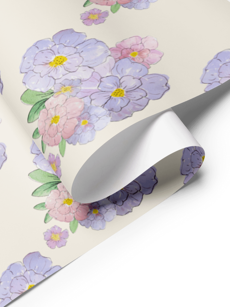 Gingham Blossoms Wrapping Paper Set of 3 Sheets product image (5)