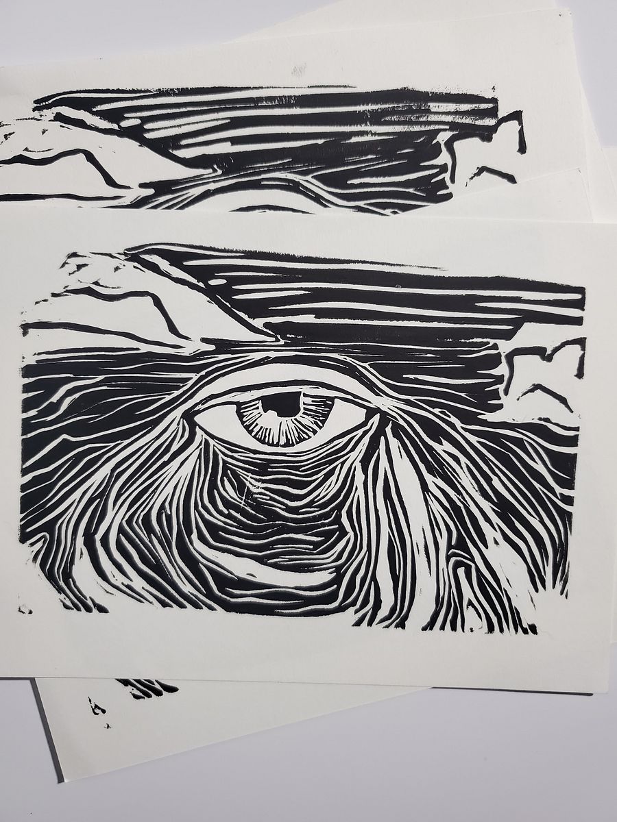 'Window to the Soul of the Earth' - Mini Linocut Print product image (1)