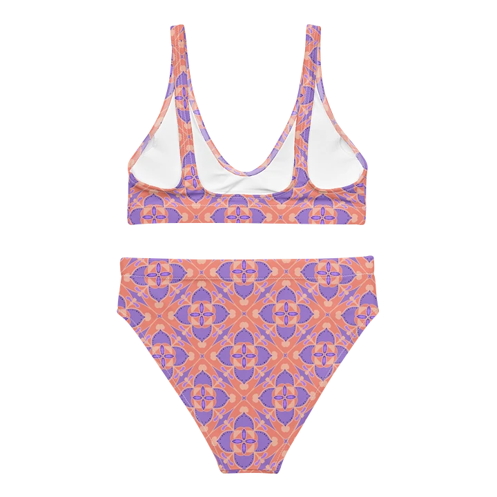 Pastel Orange and Mauve Pattern High Waisted Bikini product image (2)