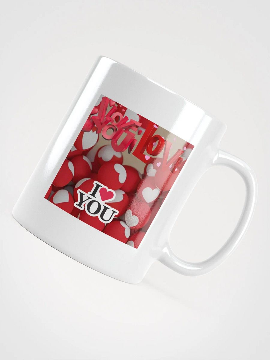 White Glossy Mug Hearts product image (4)