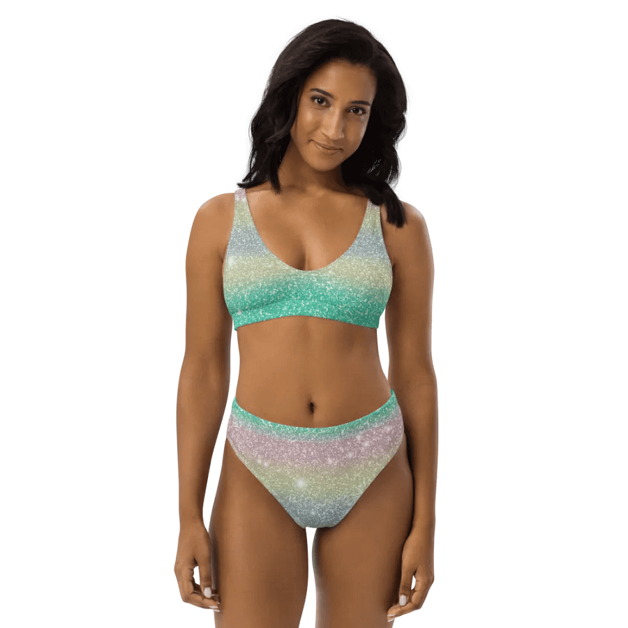 Glitter Unicorn Texture Design High Waisted Bikini (1) product image (8)
