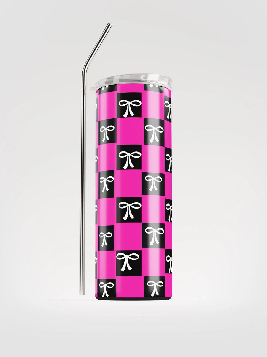 Bow Design Stainless Steel Tumbler with reusable Straw, leak proof cup lid, Tumbler Mug Drinkware Flasks product image (1)