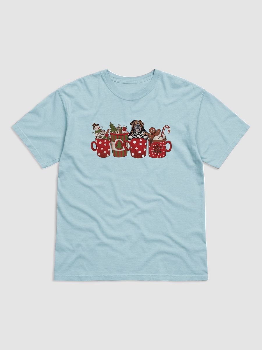 Cute English Bulldog in a Christmas Cup T-Shirt | Funny Christmas Pup in a Cup product image (9)