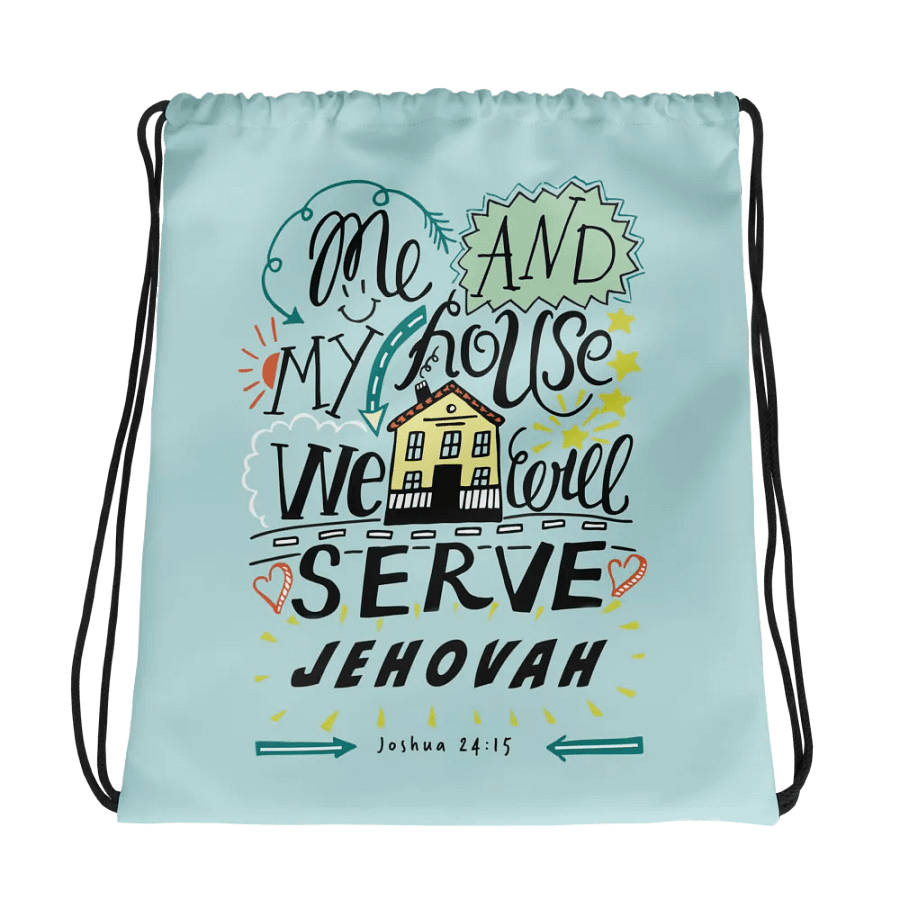 'Me and My House | Joshua 24:15' Drawstring Bag product image (1)