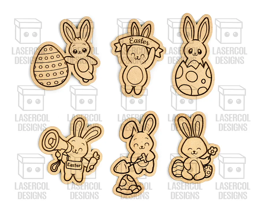 Easter Bunny Paint Kit DIY Cut Outs Set 3 - Laser Cut Files product image (9)
