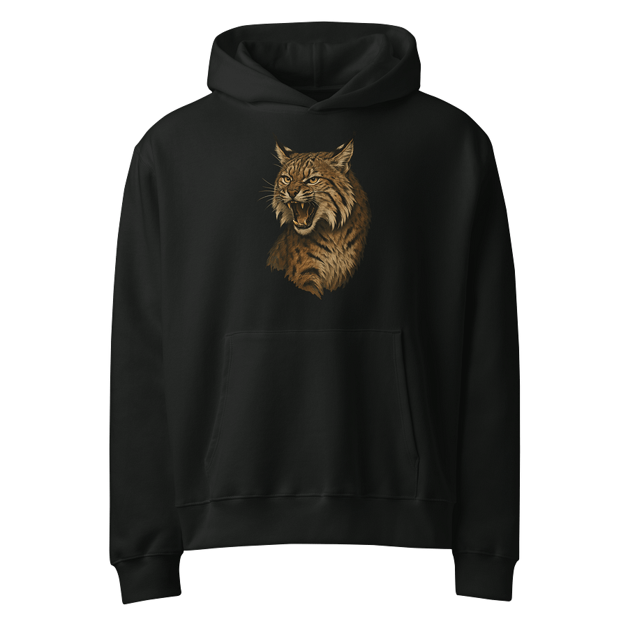 Fierce Lynx Oversized Fleece Hoodie – Bold Wildlife Streetwear product image (1)