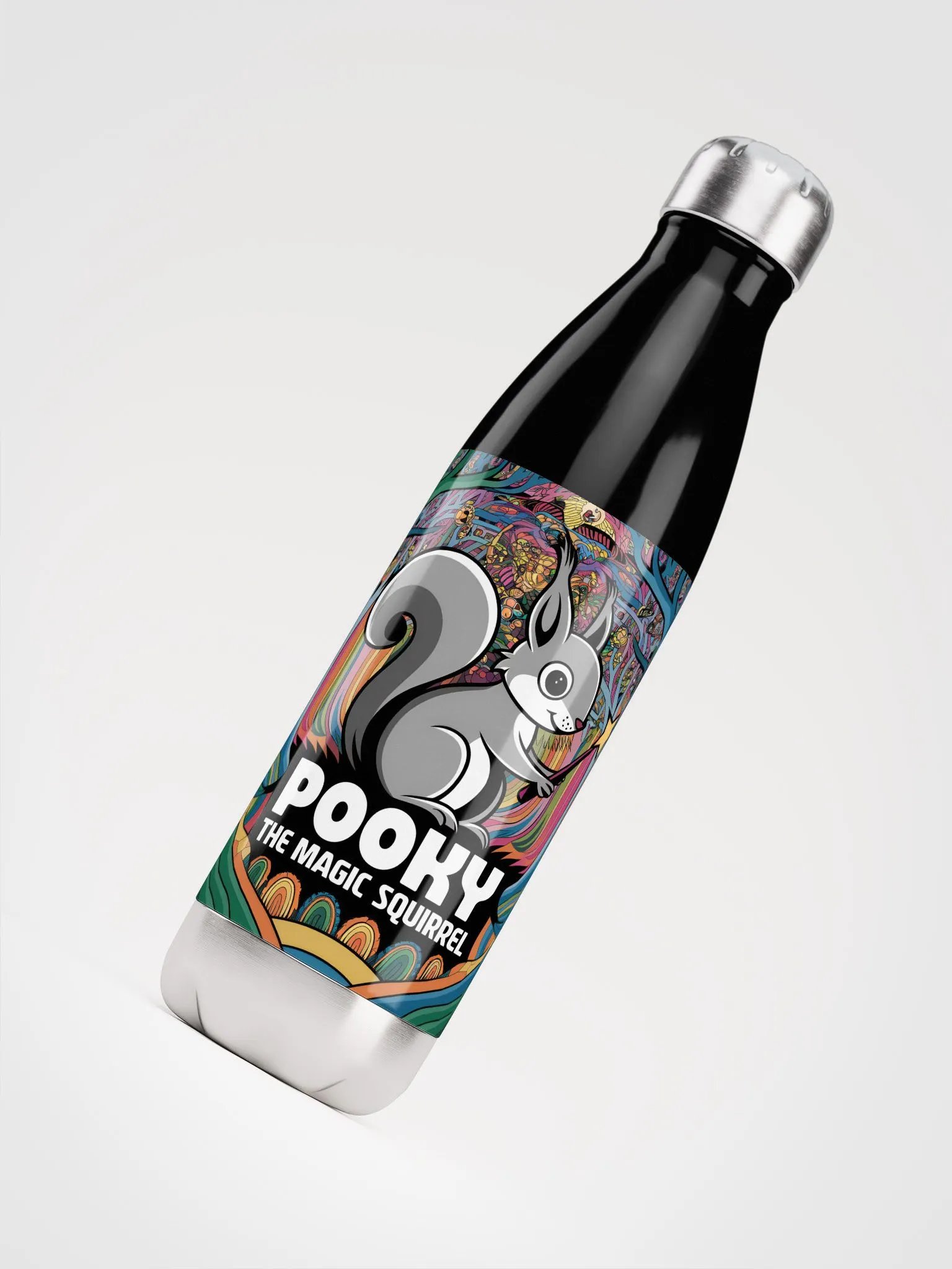 Black Water Bottle: Pooky, the Magic Squirrel product image (4)