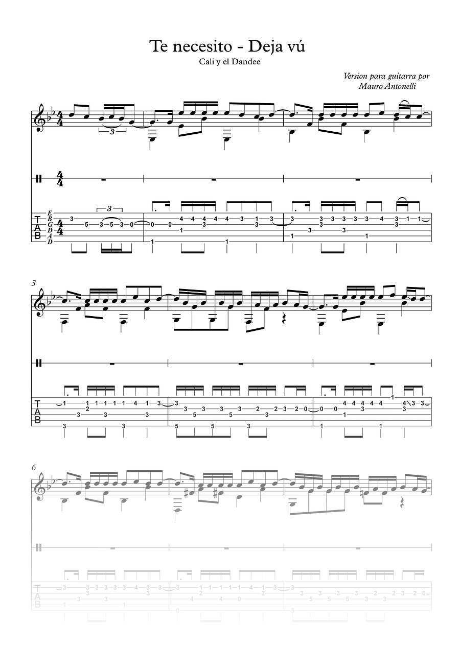 Te necesito - Partitura + Tab product image (1)
