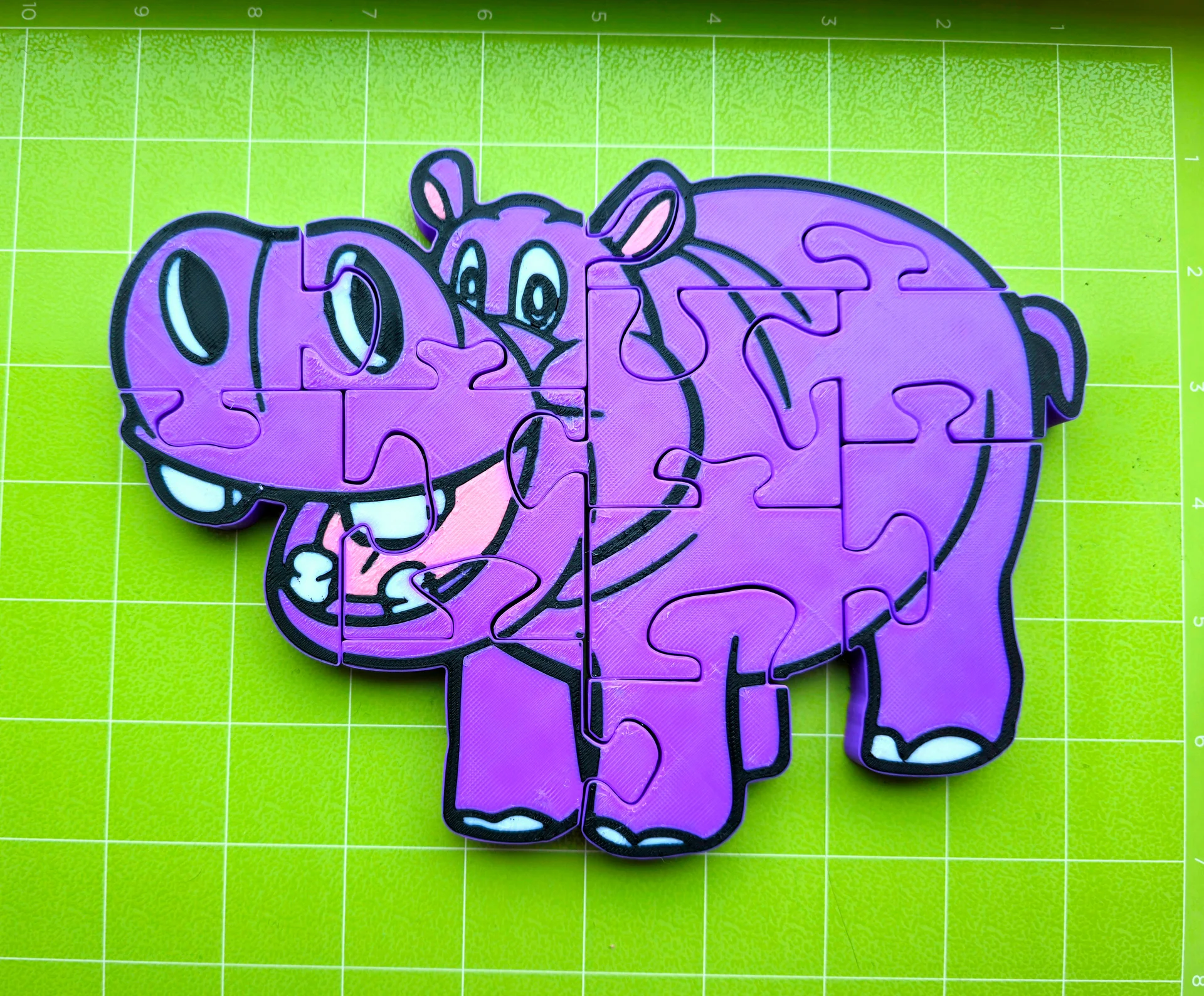 Hippo 3D Printed Jigsaw Puzzle – A Big Splash of Fun for Kids! product image (4)