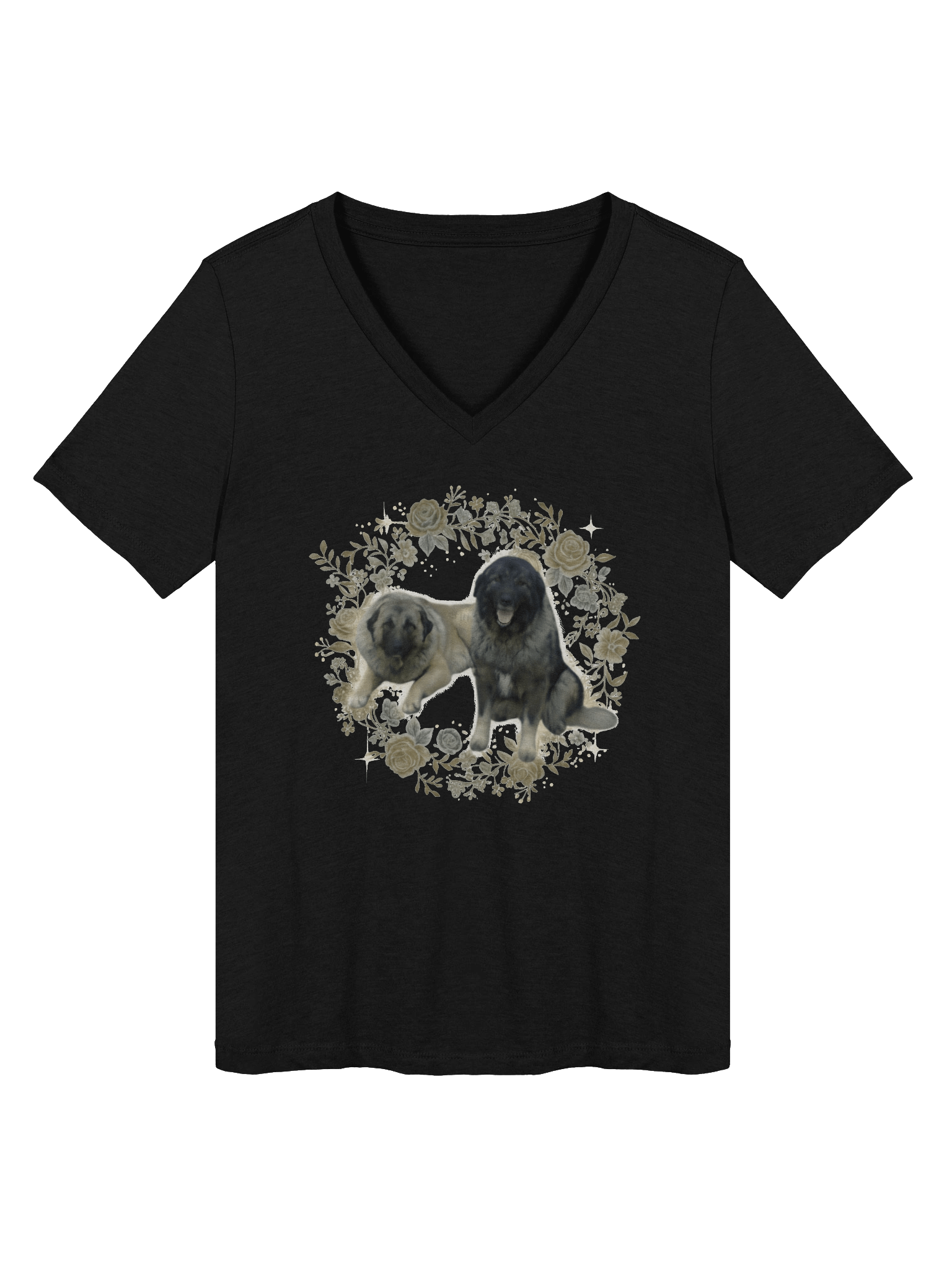 Two-Dog Art Print | Women's V-Neck T-Shirt product image (1)