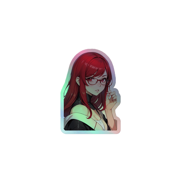 (RED WAIFU) HOLOGRAPHIC" STICKERS product image (1)