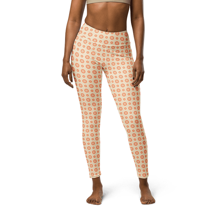 Sunburst Bliss High-Waisted Leggings - Orange Petal Pattern Activewear product image (1)
