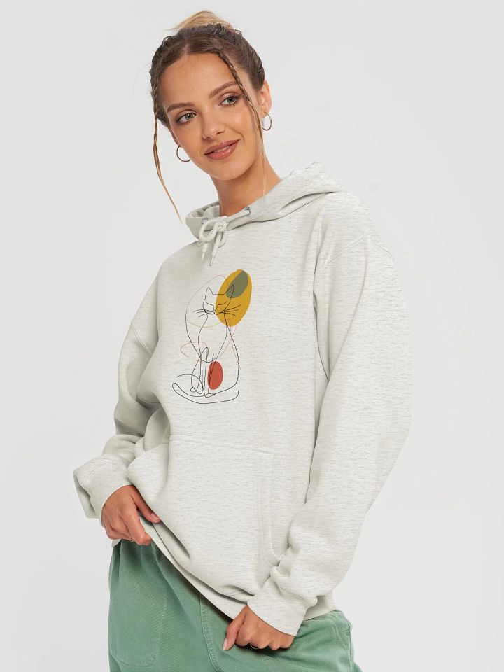 Minimalist Cat Line Art Hoodie – Cozy Gift for Cat Lovers product image (1)