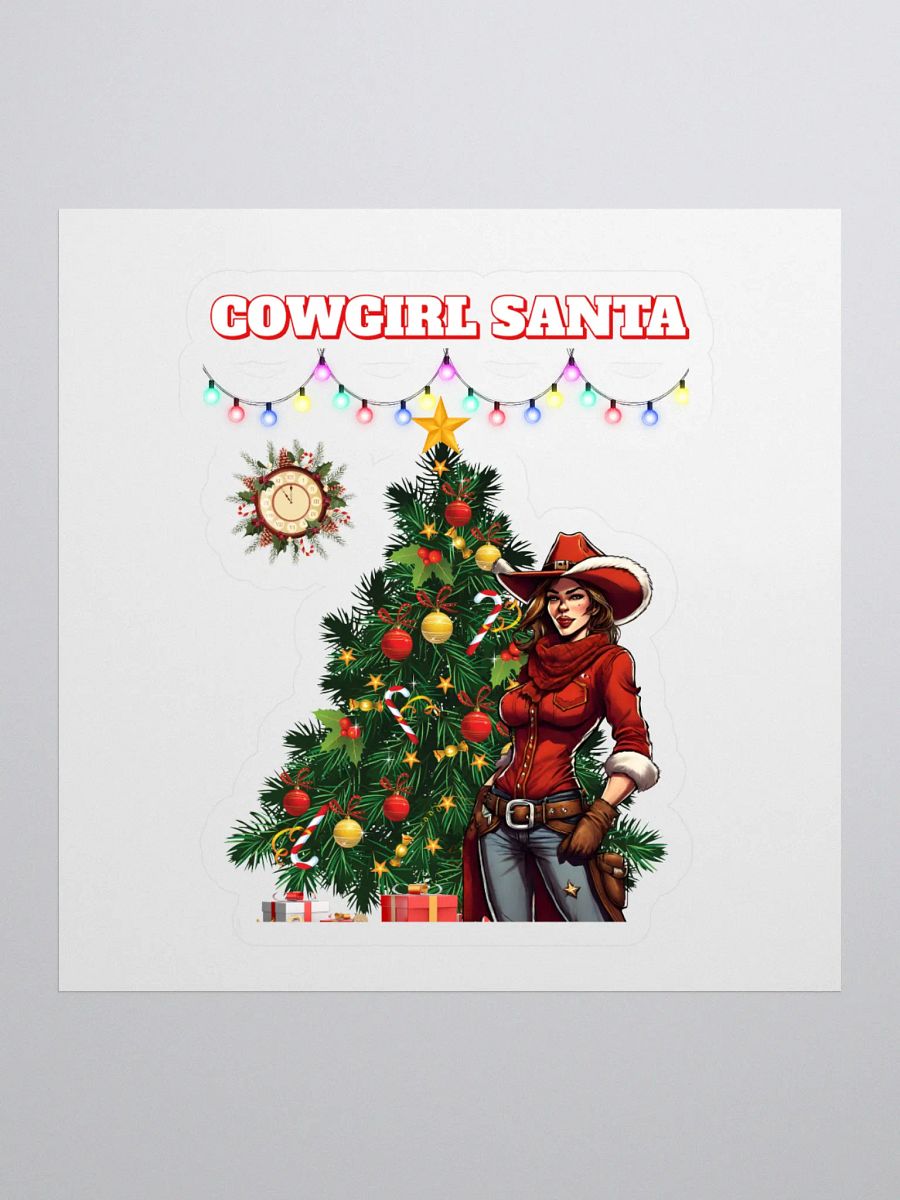 Cowgirl Santa Christmas Sticker product image (1)