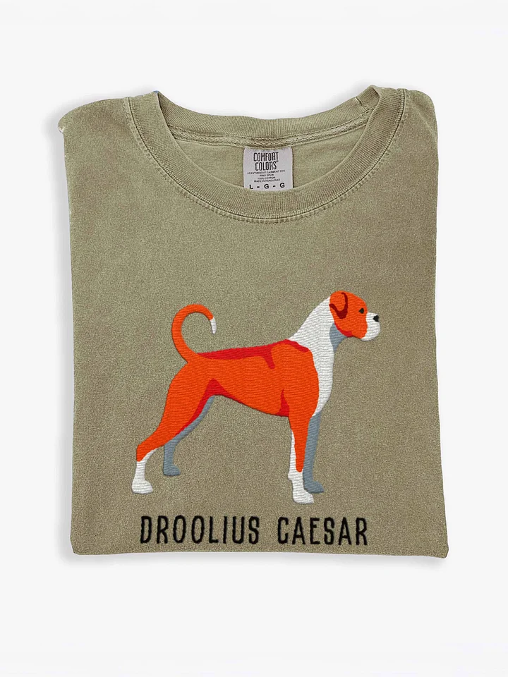 Droolius Caesar T-Shirt(Embroidered) of a Boxer(Red & White) product image (1)