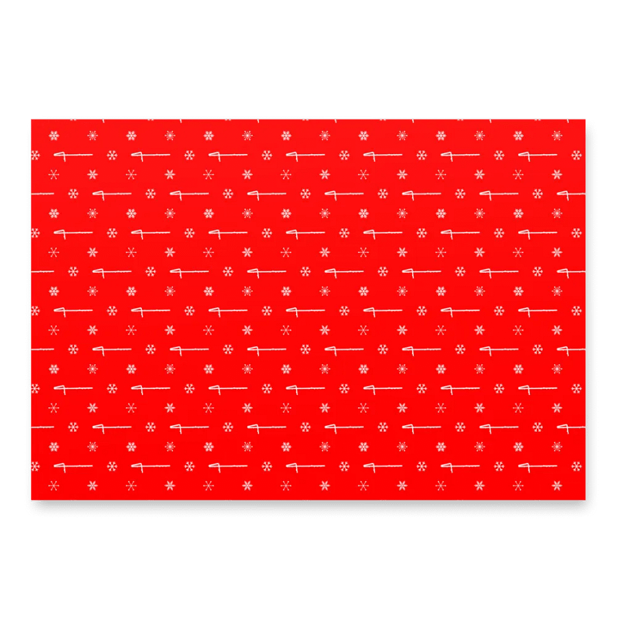 Flutes and Snowflakes - Contrabass - Red Gift Wrap Paper product image (4)