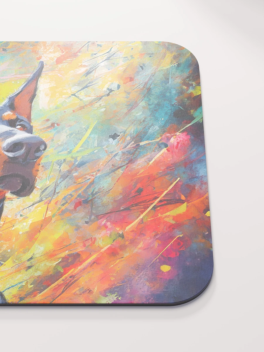Doberman Oil Paint on Colorful Abstract Background Mousepad product image (4)