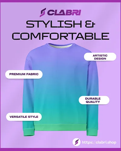 🌈✨ Flow with the colors of your vibe! ✨🌈
The PrismFlow Unisex All-Over Print Sweatshirt ($45.95) brings a bold gradient blend...