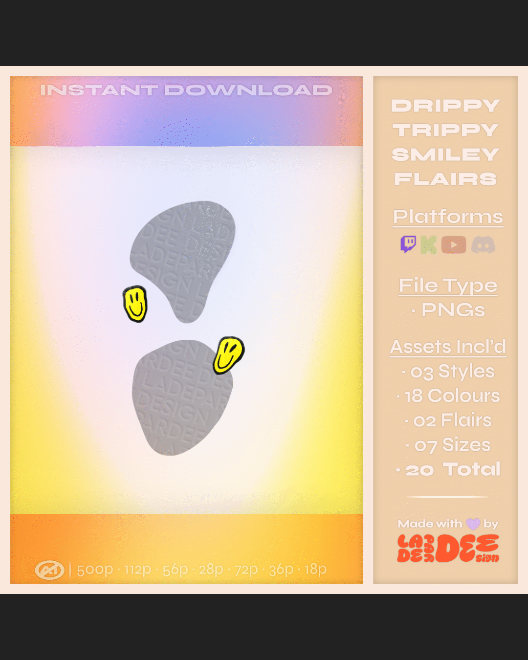 DrippyTrippySmileys Badges product image (7)