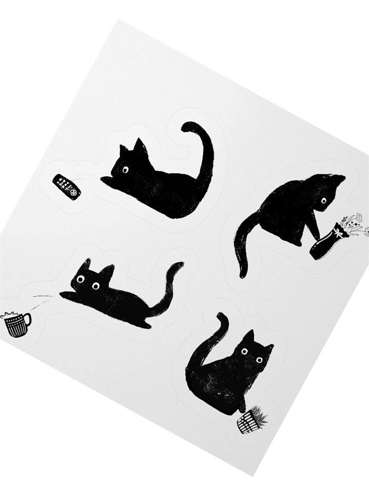 Bad Cats Knocking Stuff Over Stickers product image (2)