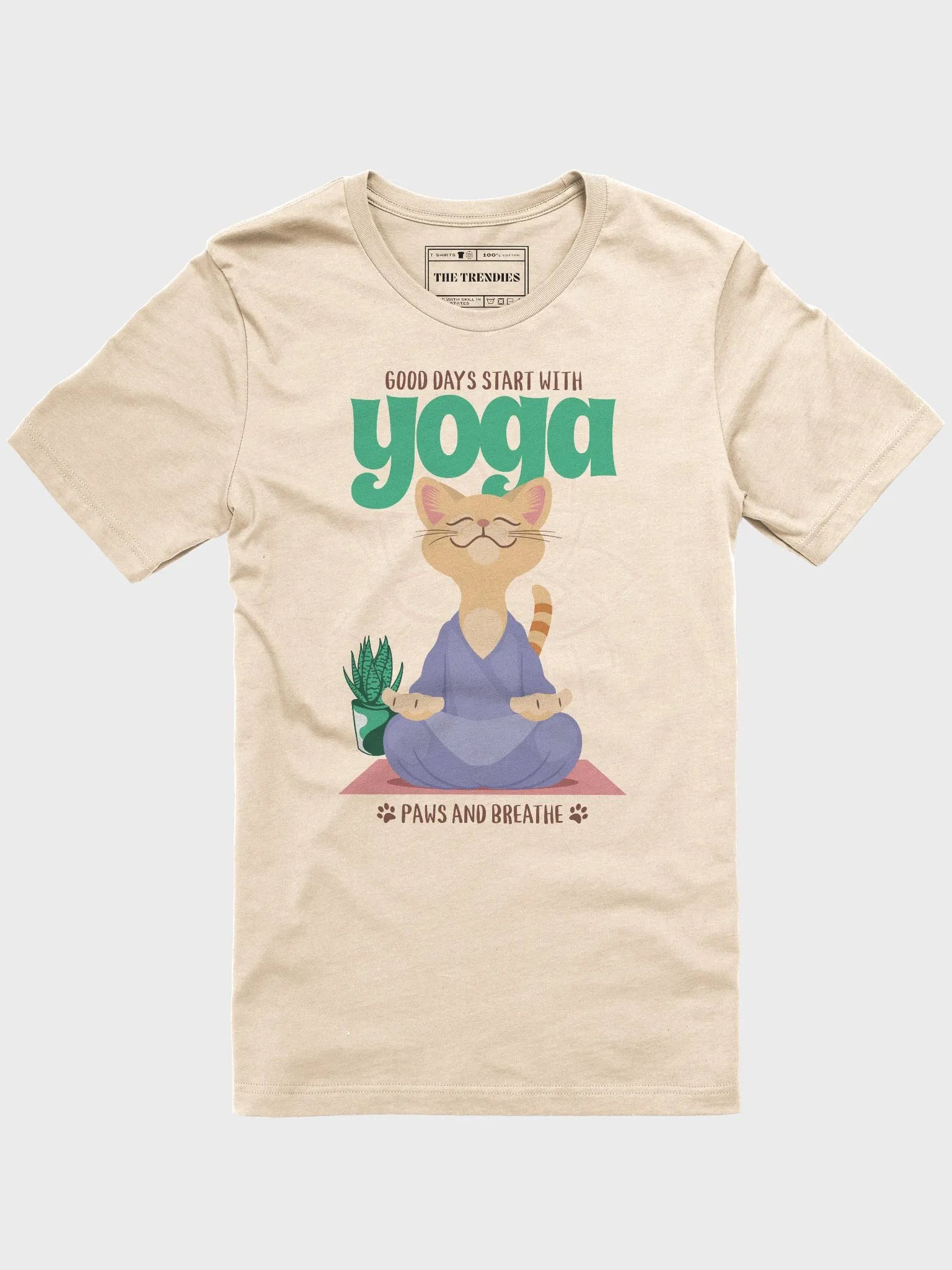 Good Days Start With Yoga Cat T-Shirt product image (1)