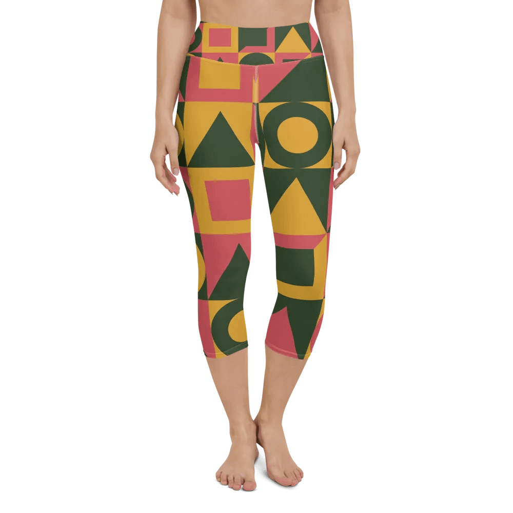 Urban Edge Retro Pattern Yoga Capri Leggings product image (4)