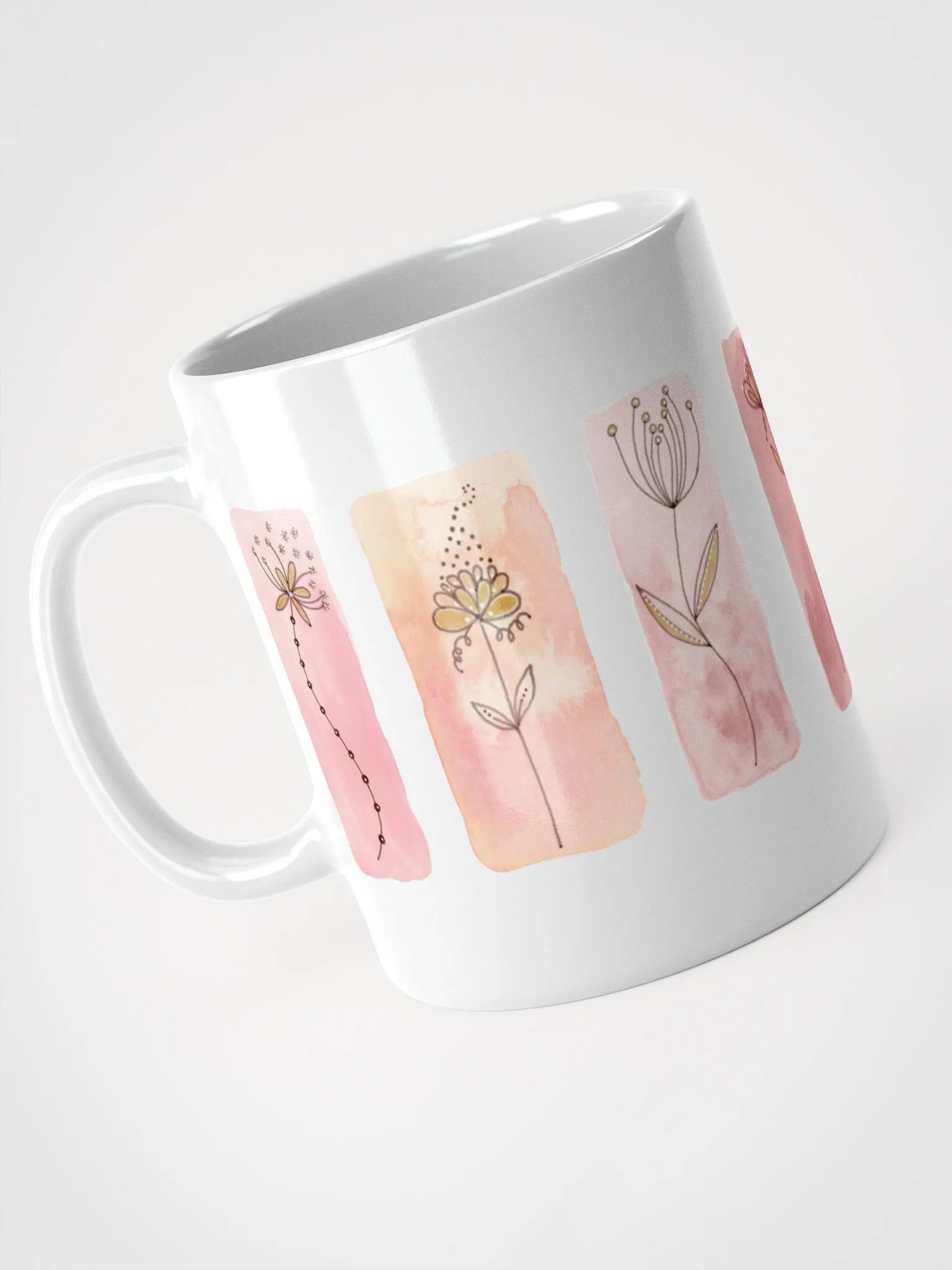 Doodle Flower White Glossy Mug product image (4)