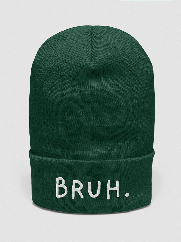 bruh cuffed beanie - white font product image (36)
