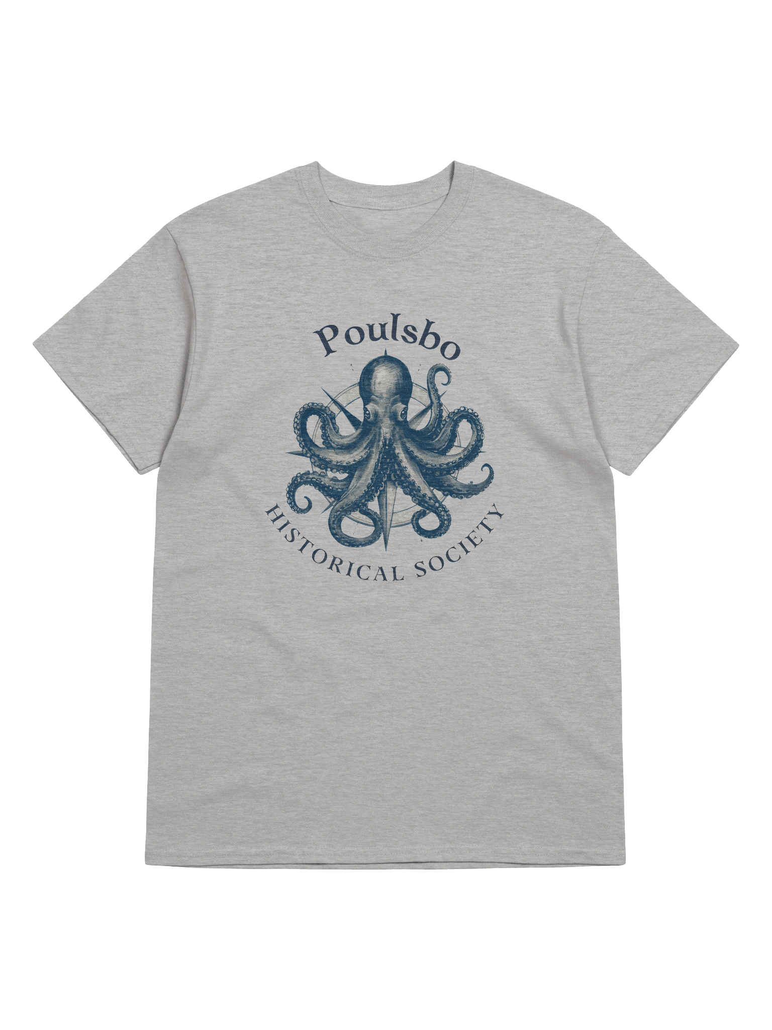 Poulsbo Historical Society Octopus Compass T-Shirt product image (38)