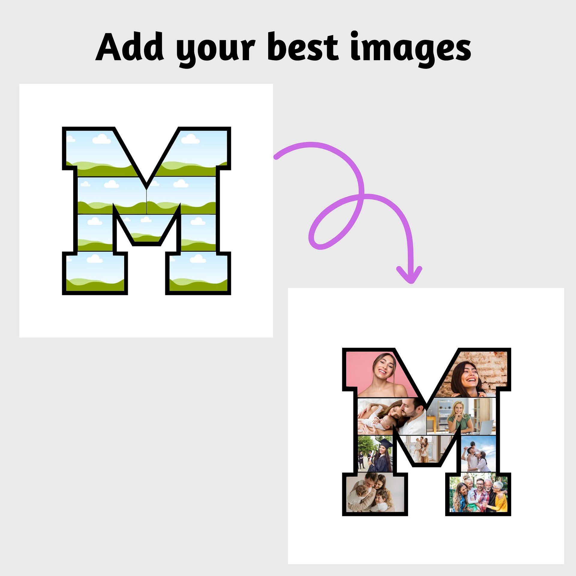 Sporty-style Alphabet (A - Z) Multiple Frames Canva Templates product image (5)