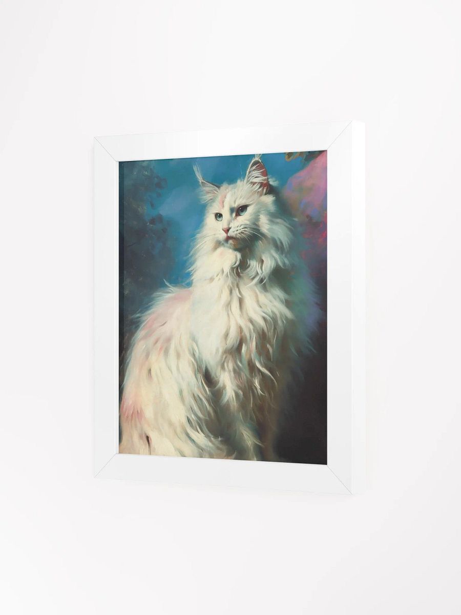 Majestic White Cat Framed Matte Poster product image (3)