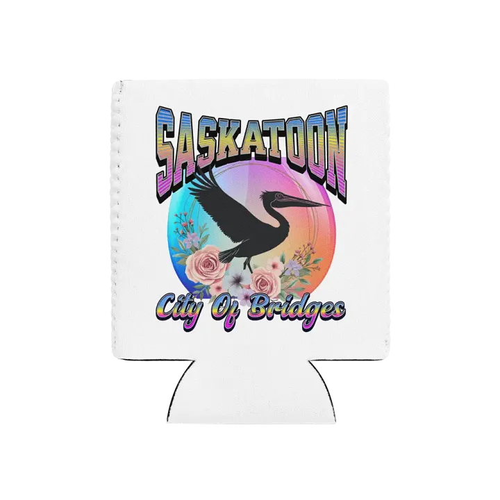 Saskatoon Pelican City Of Bridges Skyline Can Cooler product image (1)