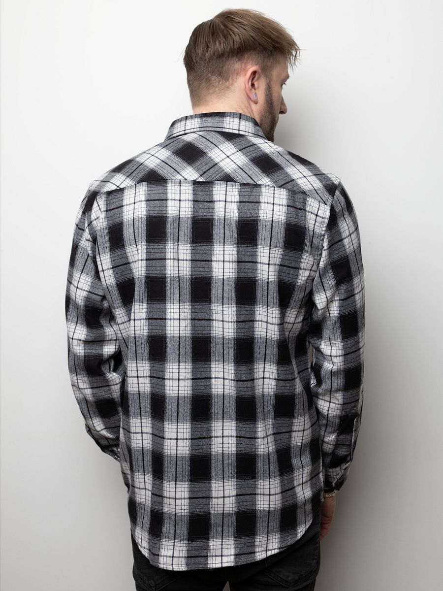 Flannel Button Up - White/Black product image (8)