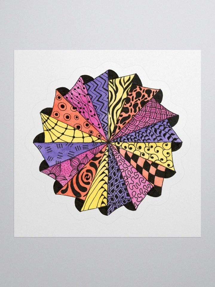 Zentangle Pinwheel Kiss Cut Sticker product image (1)