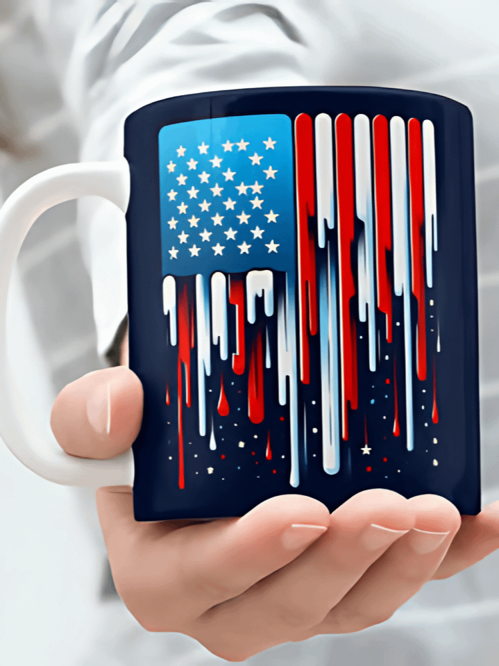 Stars and Stripes Mug Wrap PNG – Artistic Patriotic 4th of July Sublimation Design for 11oz & 15oz Mugs – American Flag Theme – 300 DPI Instant Download product image (1)
