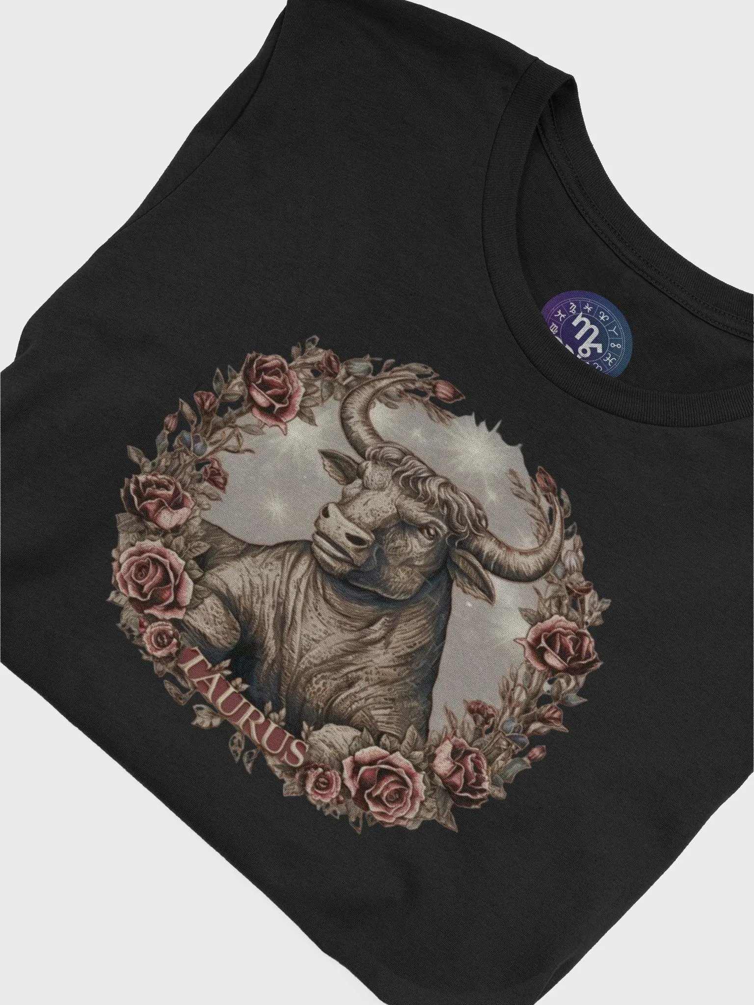Supersoft Taurus Zodiac Unisex T-Shirt with Floral Bull Design product image (7)
