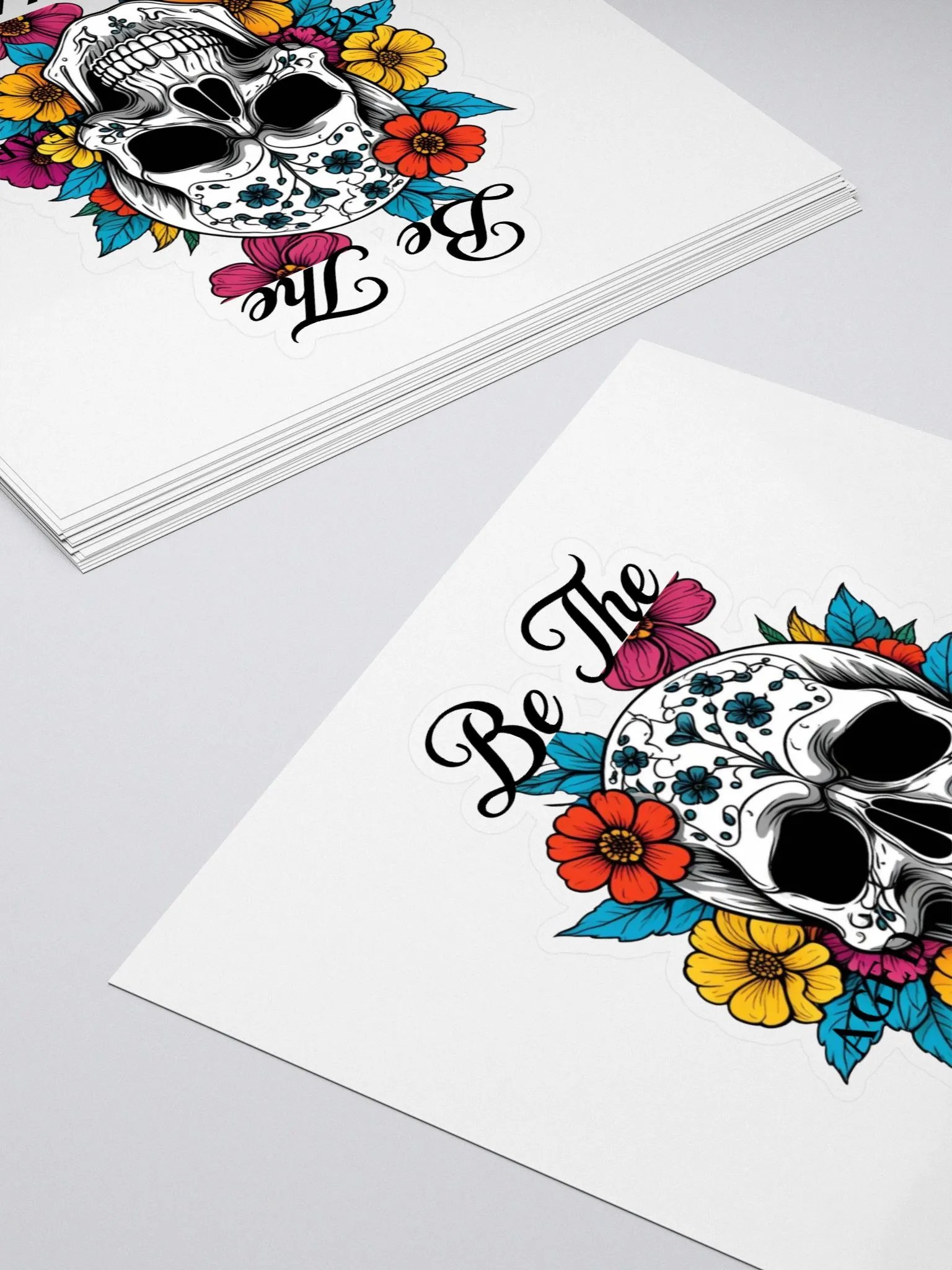 Floral Skull Kiss Cut Stickers product image (4)